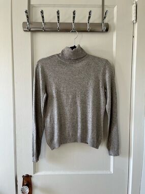 Women's Vintage Ralph Lauren Heather Grey Wool Turtleneck Sweater (XS/S)